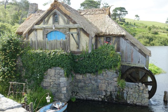 A watermill and a tiny hobbit’s boat