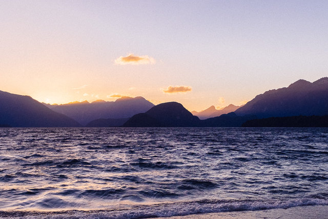 Sunset at the Lake Manapouri