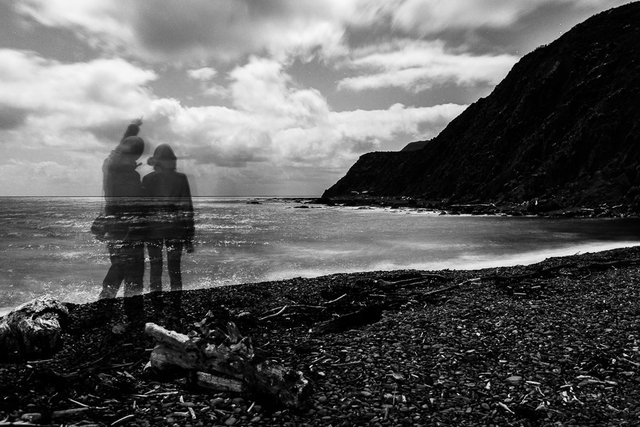 Two ghosts at the Makara beach
