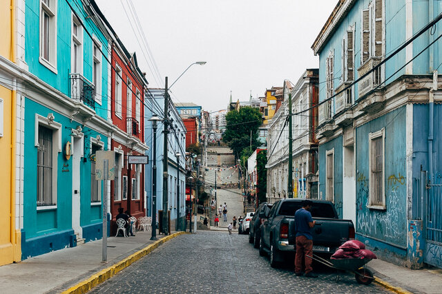 One of colourful streets of Valparaíso
