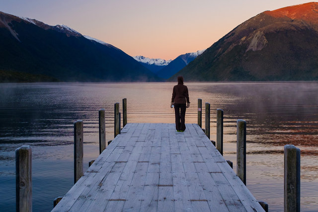 Waiting for sunrise at Lake Rotoiti