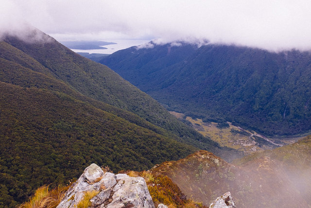 The best view of the second day with Lake Manapouri on the horizon