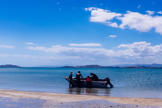 A bunch of locals at Base Nautique de Ouano 