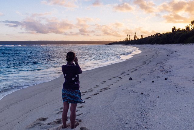 Sunset on the beach at Chez Waka