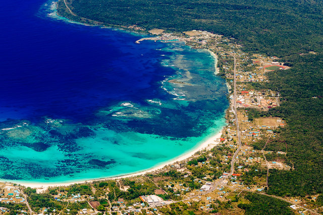 View of Lifou from the plane on the way to Noumea