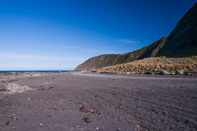 A gravel beach doesn't allow any non 4x4 car to pass by