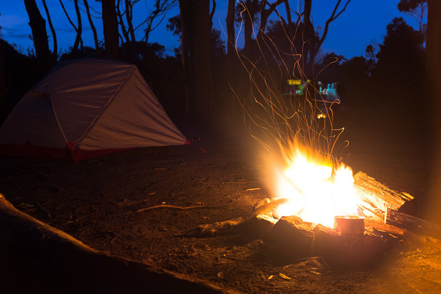 The campfire is set up -- let’s make dinner!