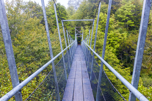 A swing bridge along Pillars of Hercules track