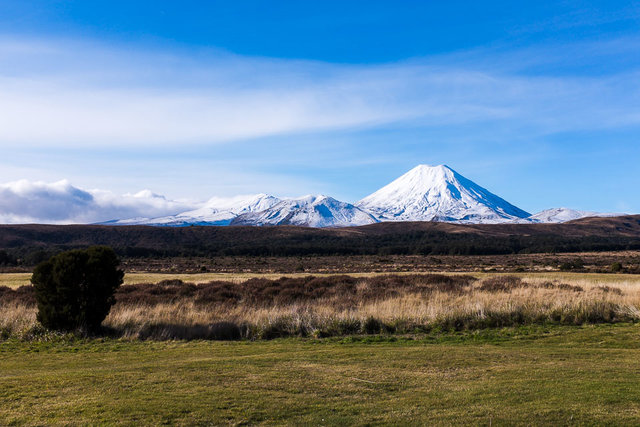 Mt Ngauruhoe viewed close from the Whakapapa village