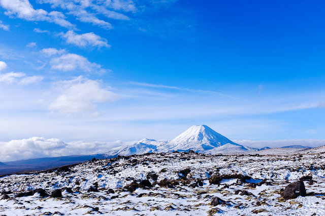 Mt Ngauruhoe with the snowfields