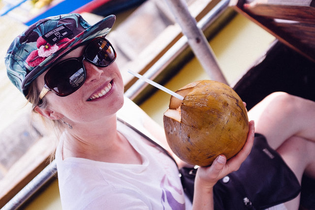 A refreshing coconut water