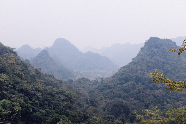 The whole place is hidden among limestone hills