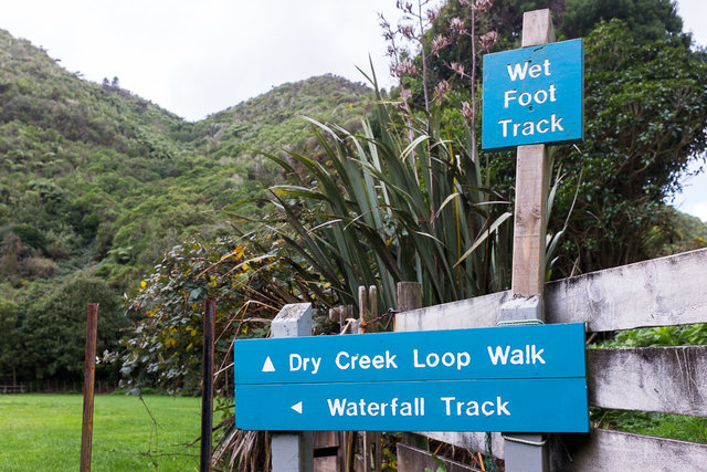 A sign that the track is wet foot one