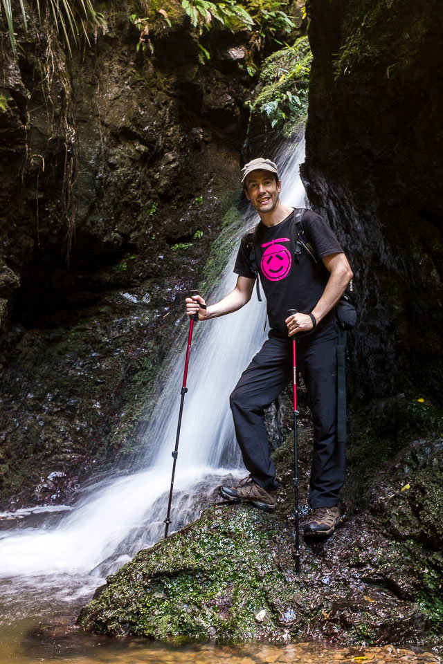 Jakub conquered hard conditions and finally reached the waterfall